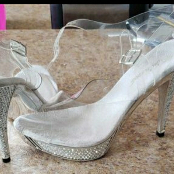 Crystal Platform Glam Shoes- Grad/Wedding - Picture 2 of 5
